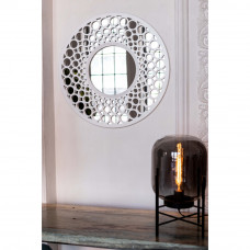 Круглое зеркало 65 см в белой декоративной раме Round White 