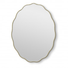 Овальное волнистое зеркало в золотой раме Fancy Oval Gold (Фэнси) Smal 60*80 см